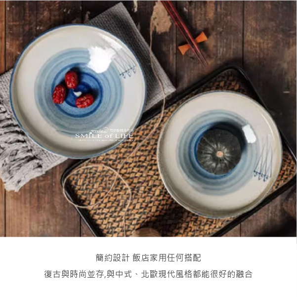 手繪釉下彩菜盤:圖片 3