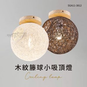 木紋籐球小吸頂燈SGA11-3812