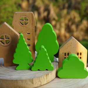 小樹實木積木模型